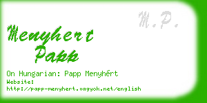 menyhert papp business card